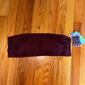 Abercrombie & Fitch Deep Red Bandeau Bikini Top